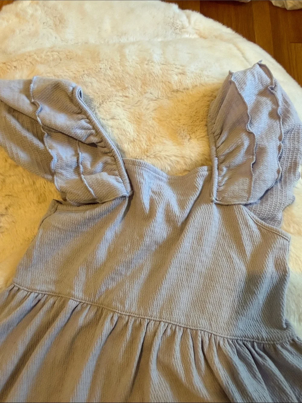 Girls' Light putple Ruffle Sleeve Dress - Casual Summer Dress